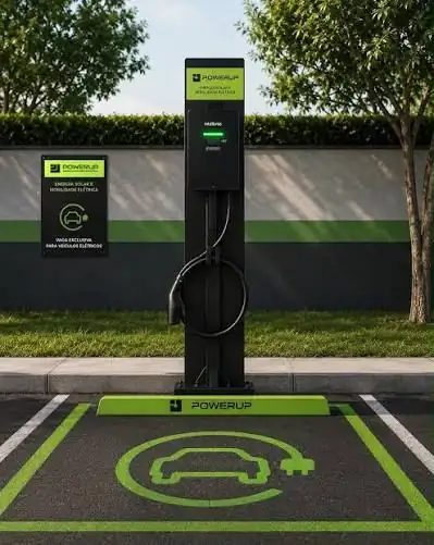 Estação de recarga elétrica PowerUp, modelo padrão para condomínios