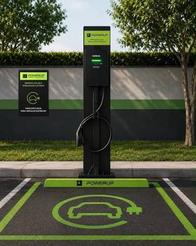Estação de recarga elétrica PowerUp, modelo padrão para condomínios